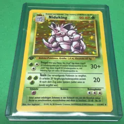 1st Edition Nidoking 11/102 - NM - Holo Rare - Base Set Pokemon Card - GERMAN - Image 1