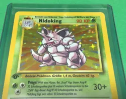 1st Edition Nidoking 11/102 - NM - Holo Rare - Base Set Pokemon Card - GERMAN - Image 2