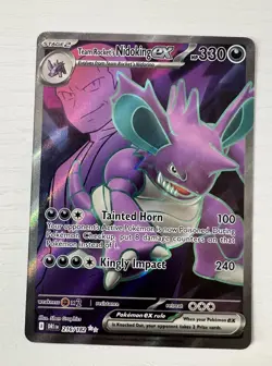 Team Rocket's Nidoking ex 216/182 Pokemon SV Destined Rivals Full Art Ultra Rare - Image 1