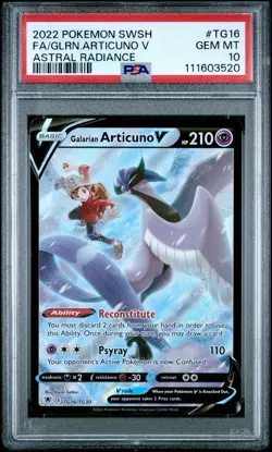 PSA 10 Galarian Articuno V #TG16 GEM MINT 2022 Pokemon Astral Radiance FA Graded - Image 1