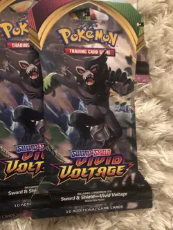 9x Pokemon VIVID VOLTAGE Sleeved Booster Pack Lot TCG New FACTORY SEALED - Image 2