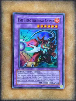 Yugioh Evil Hero Infernal Sniper DP06-EN012 Super Rare 1st Ed NM - Image 1
