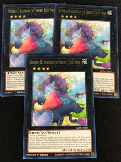 Yugioh Number 41: Bagooska The Terribly Tired Tapir VASM-EN044 1st Rare X3 (NM) - Image 1