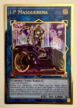 YUGIOH I:P MASQUERENA MGED-EN035 GOLD 1ST EDITION ALT ART - Image 1