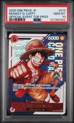 PSA 10 GM One Piece Card Card Monkey.D.Luffy Flagship Promo ST21-014 Japan - Image 1