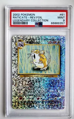 PSA 9 MINT Raticate Legendary Collection Reverse Holo Pokemon Card 61/110 - Image 1