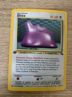 DITTO Pokemon Card - 1st Edition - Fossil - 3/62 - HOLO - Image 1