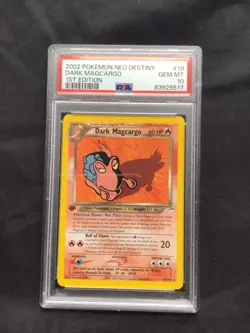 Pokemon Cards: 1st Edition Neo Destiny Rare: Dark Magcargo 18/105: PSA 10 - Image 1
