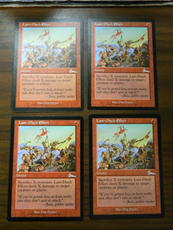 MTG Urza's Legacy Red Uncommon Last Ditch Effort x4 Unplayed - NM Cond - Image 1