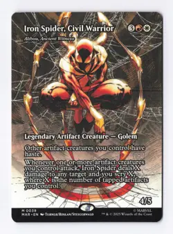 Iron Spider Civil Warrior Borderless MTG SpiderMan Marvel Universe Eternal-Legal - Image 1