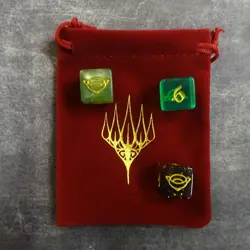 Magic the Gathering - Set of 3 Promo Dice + Bag - Lord of the Rings d6 MtG #1box - Image 1