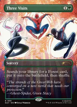MTG Three Visits 1991 Rare Secret Lair Marvel's Spider-Man: Heroic Deeds - Image 1