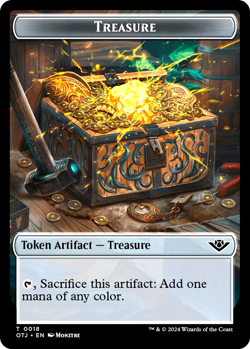 MTG Treasure Blood 2 Token Foil Outlaws of Thunder Junction - Image 2