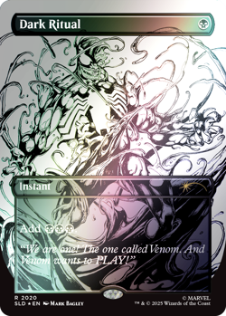 MTG Dark Ritual 2020 Rare Foil SLD Marvel's Spider-Man: Venom Unleashed Inks - Image 1