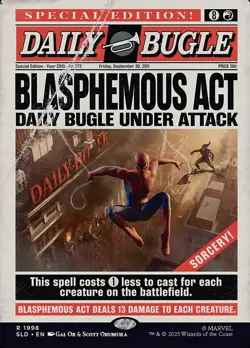 MTG Blasphemous Act 1998 Rare Secret Lair Marvel's Spider-Man: Daily Bugle News - Image 1