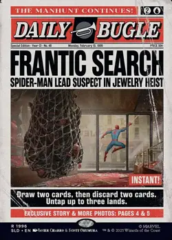 MTG Frantic Search 1996 Rare Secret Lair Marvel's Spider-Man: Daily Bugle News - Image 1