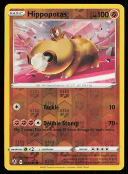 Hippopotas #093/189 Reverse Holo 2020 Pokemon Darkness Ablaze LP - Image 1