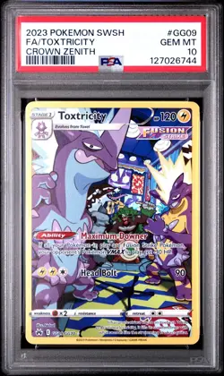 PSA 10 Toxtricity GG09/GG70 Pokemon SWSH Crown Zenith 2023 Full Art GEM MINT - Image 1