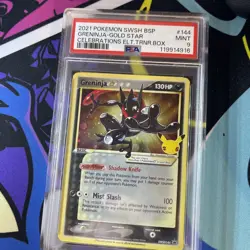 2021 POKEMON SWSH BLACK STAR PROMO #144 GRENINJA-GOLD STAR PSA 9 - Image 1
