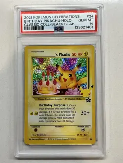 PSA 10 Birthday pikachu #24/102 - Celebrations Classic Collection Pokemon TCG - Image 1
