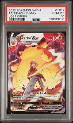 Pokemon TCG Lost Origin Pikachu VMAX Alt Art PSA 10 Gem Mint, TG17/TG30 - Image 1