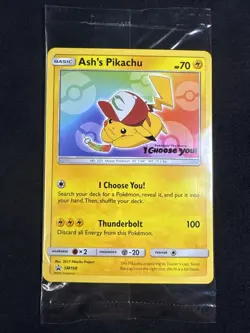 Sealed Ash's Pikachu SM108 Black Star Promo Sun & Moon Pokemon - Image 1