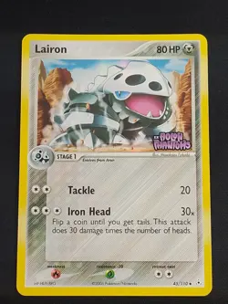 Lairon Pokemon TCG Holon Phantoms 45/110 Reverse Holo Foil STAMPED Card NM - Image 1