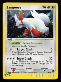 Zangoose 14/100 Holo Rare EX Sandstorm Pokemon Card - Image 1