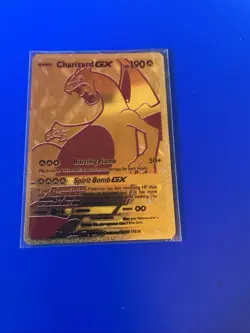 Pokemon Charizard GX Gold Foil Fan Art Collector Card - 190 HP - Image 1