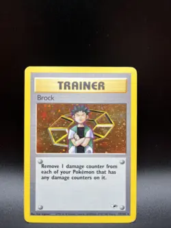 Pokemon TCG Card Brock 15/132 Gym Heroes Unlimited Holo Rare - Image 1