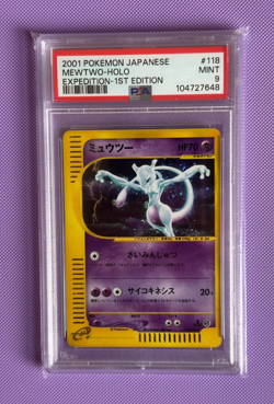 Mewtwo HOLO 1st ED 118/128 Expedition 2001 PSA 9 MINT Japanese Pokemon Card - Image 1