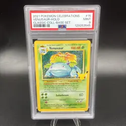 Pokemon TCG Celebrations Venusaur Holo Rare Card #15 Classic Collection PSA 9 - Image 1
