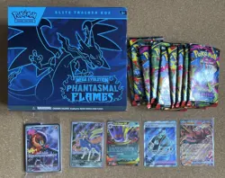 Complete *Opened* Pokemon Phantasmal Flames ETB All Hits Cards Promo Included - Image 1