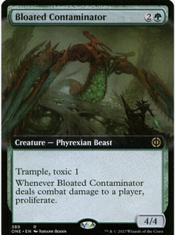 mtg magic Bloated Contaminator extended borderless ENGLISH Contaminateur enfle - Image 1