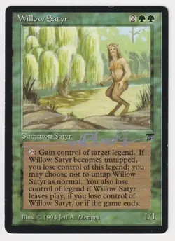 Silver Signed Willow Satyr LP Legends Artist Jeff A. Menges MTG Reserved List! - Image 1