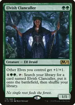 *foil* ELVISH CLANCALLER 179 M19 Core Set 2019 MTG Magic the Gathering - Image 1