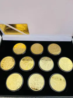 Pokemon X10 Pikachu Gold Plated Collectable Coins Card Gift Set Souvenir New Set - Image 2