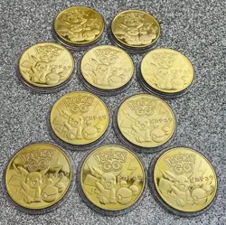 Pokemon X10 Pikachu Gold Plated Collectable Coins Card Gift Set Souvenir New Set - Image 4