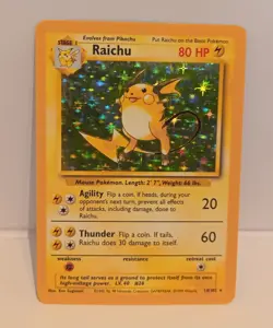 Raichu - 14/102 Base Set Holo Rare - NM/LP - Pokemon TCG WOTC Vintage Card 1999 - Image 2