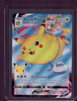 2021 Pokemon Celebrations Flying Pikachu Vmax Foil Card Rare 007/025 - Image 1