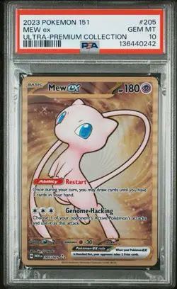 2023 Pokemon Mew ex Full Art 151 UPC Gold Metal Promo Card 205/165 PSA 10 GEM MT - Image 1