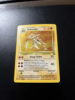 Pokemon TCG Kabutops Holo Rare Card 9/62 Fossil Unlimited 1999 LP/MP - Image 1