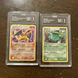 Charizard And Venusaur TAG 1 Pokemon Graded Cards - Image 1