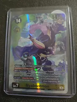 Nyabootmon Alt Art BT22-042 SR Cyber Eden NM Digimon Card Game - Image 1