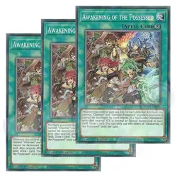 Yugioh - Awakening of the Possessed x 3 - 1st Edition NM - Plus Free Holo Card - Image 1