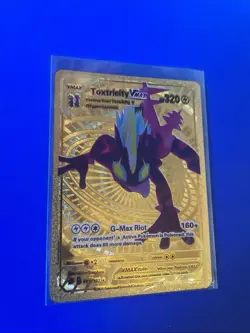 Toxtricity VMAX Vmax Hp320 Gold Foil Fan Art Card G-Max Riot. Pokemon - Image 2
