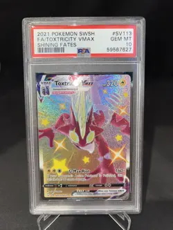 Pokemon Shining Fates Toxtricity Vmax Full Art card *GEM MINT PSA 10* - Image 1
