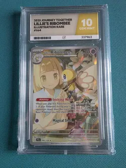 Pokemon TCG Journey Together Lillie's Ribombee Illustration Card 164/159 ACE 10 - Image 1