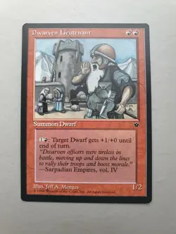 Dwarven Lieutenant MTG Fallen Empires (1994) Uncommon Red Creature NM - Image 1