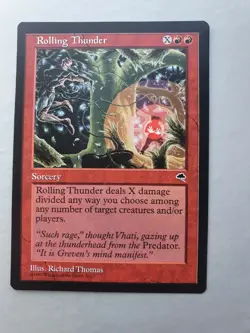 Rolling Thunder, MTG Tempest (1997) Common Red Sorcery VNM - Image 1